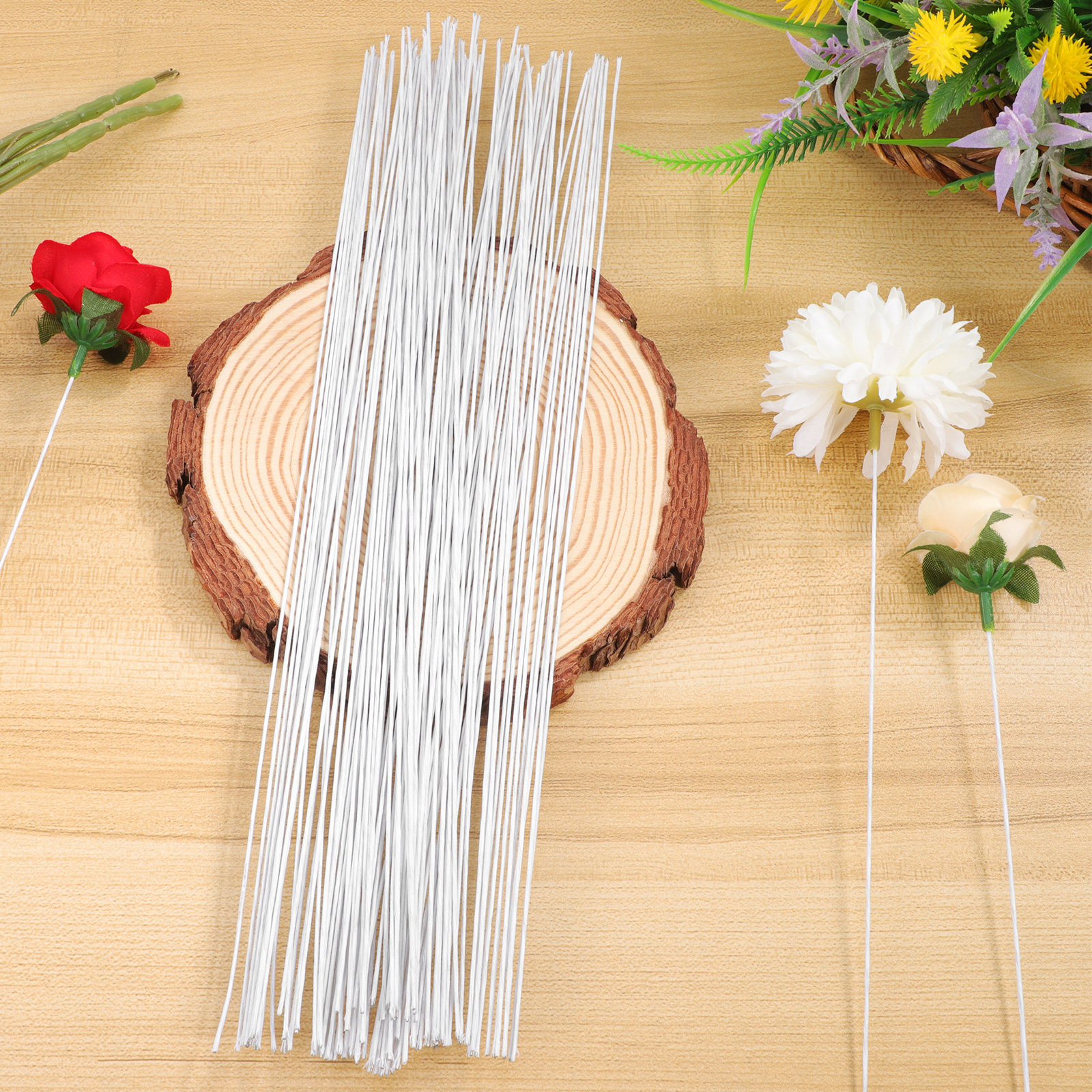 100Pcs Paper Vine Floral Wire  - Wire Stem Florist reseña y precio