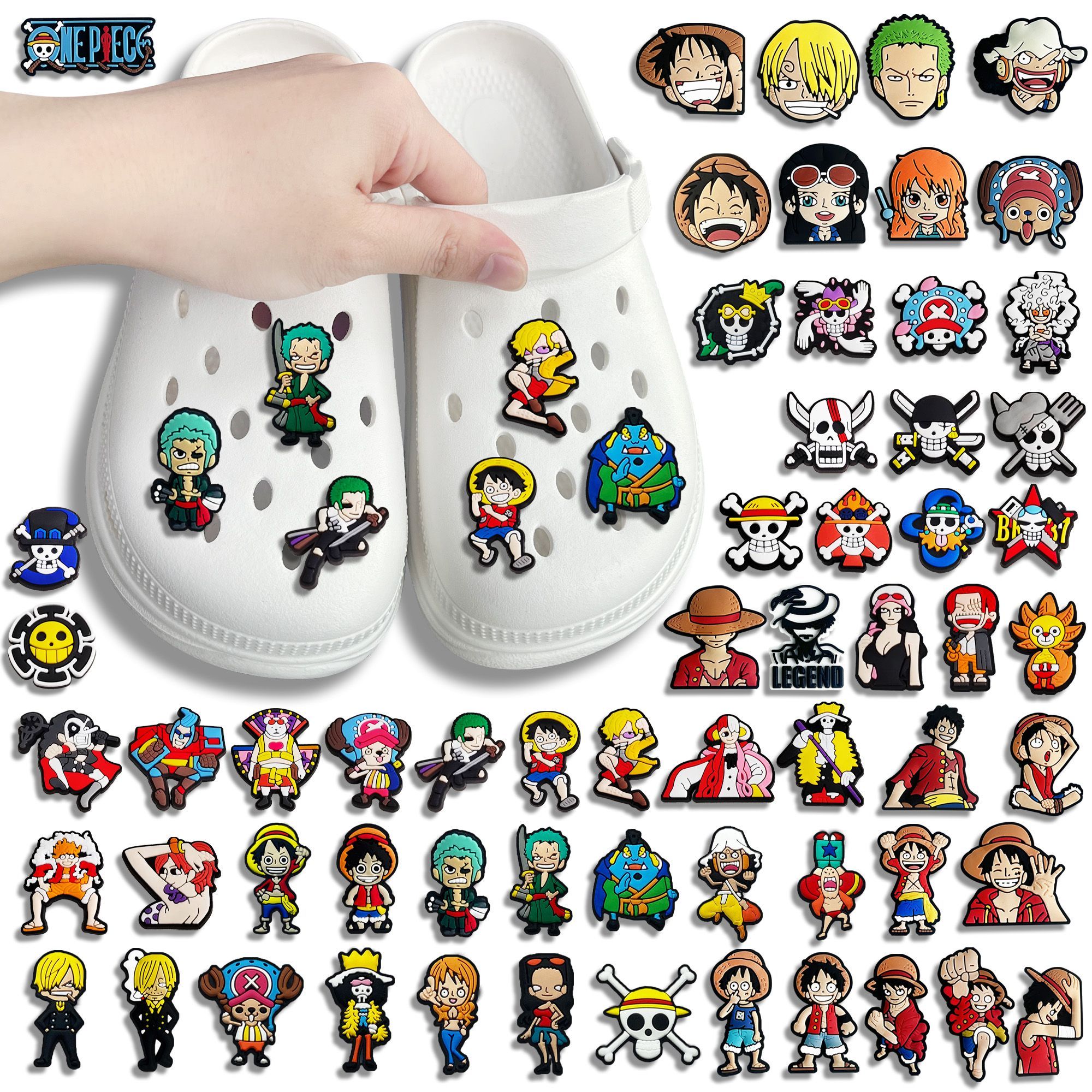 2-30pcs One Piece Luffy Crocs  - Supply Florist reseña y precio