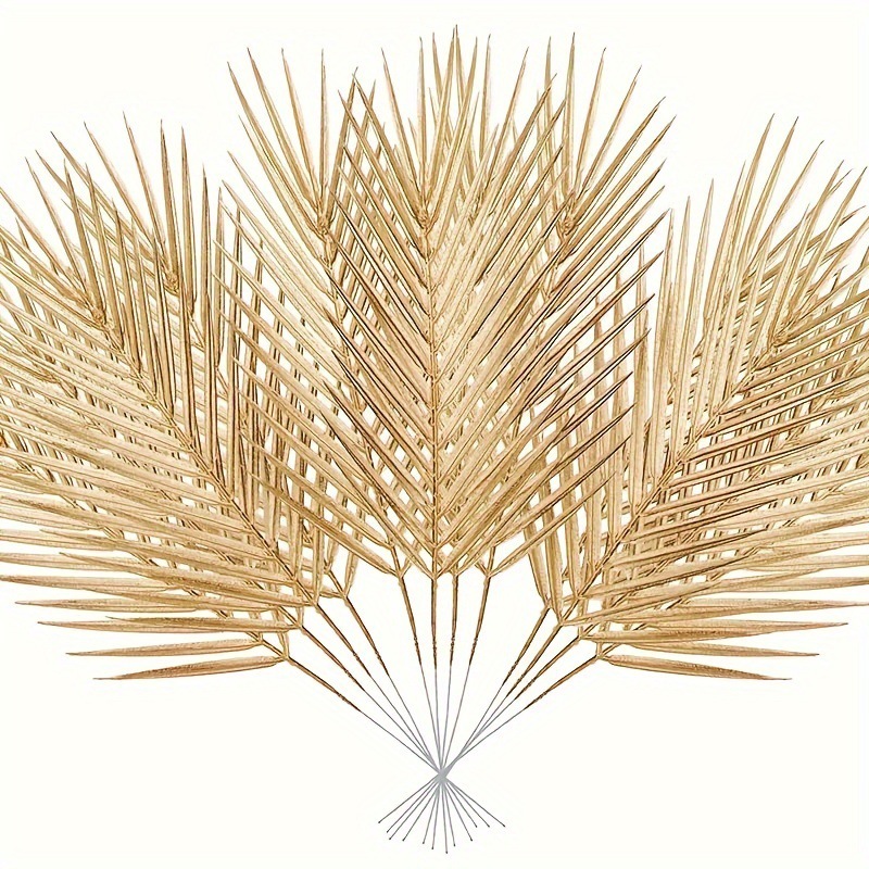 5pcs Golden Artificial Palm Le - Palm Leaf Dried reseña y precio