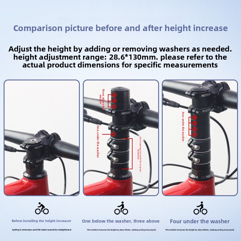 Aluminum alloy handlebar heigh - Stem Extender Tube reseña y precio