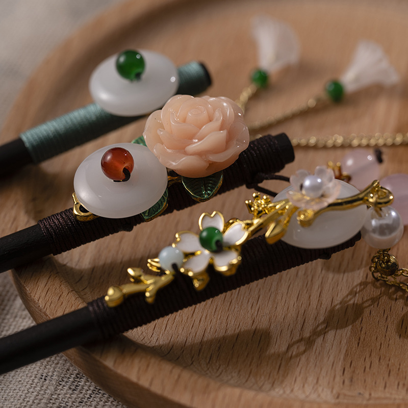 1Pc Wooden Hairpin Headdress f - Supply Florist reseña y precio
