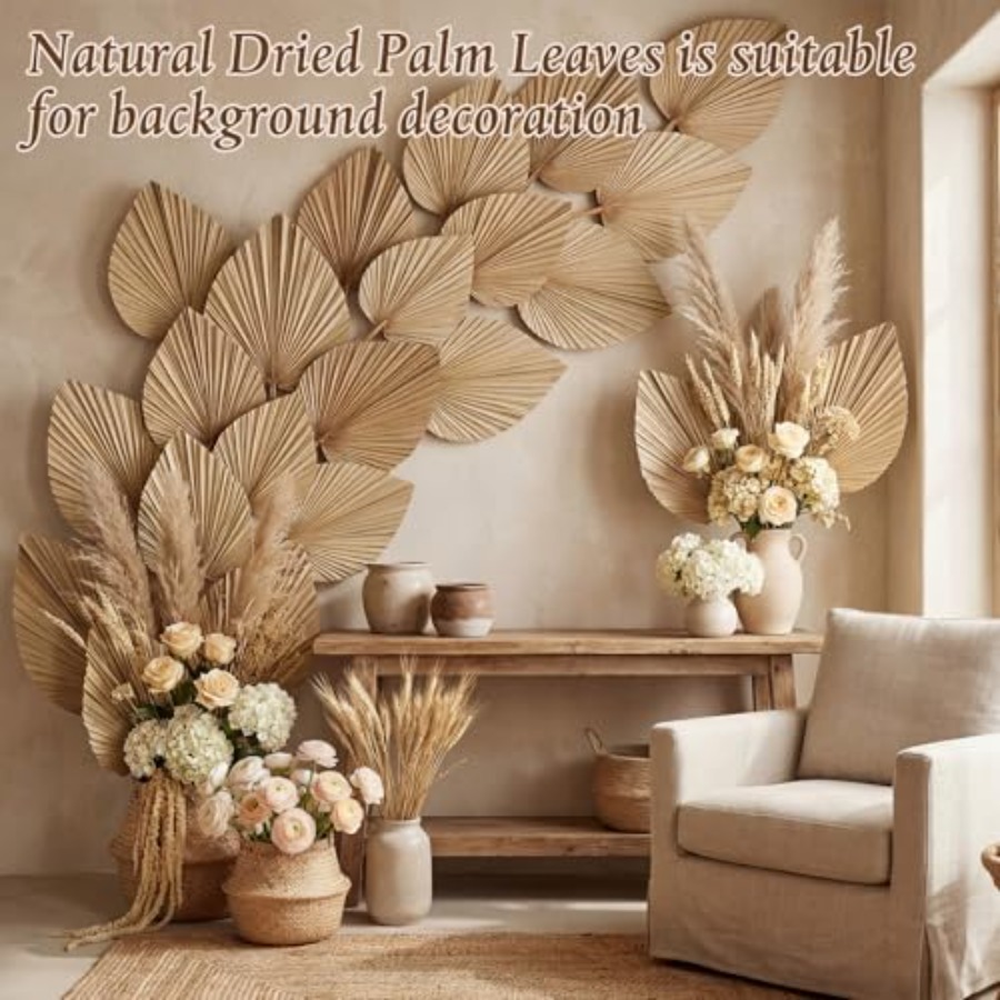 24 Pcs Dried Palm Leaves Artif - Palm Leaf Dried reseña y precio