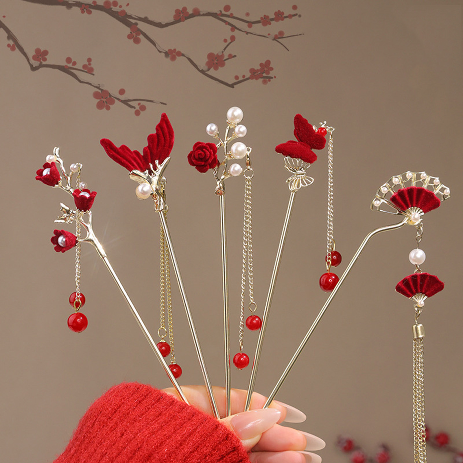 Chinese Style Rose Flower Hair - Supply Florist reseña y precio