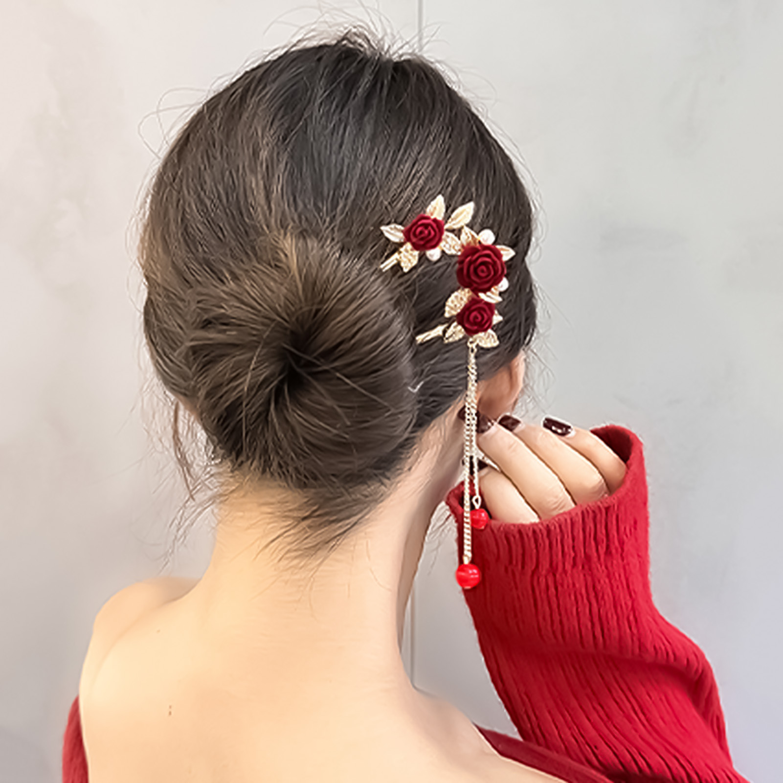 Chinese Style Rose Flower Hair - Supply Florist reseña y precio