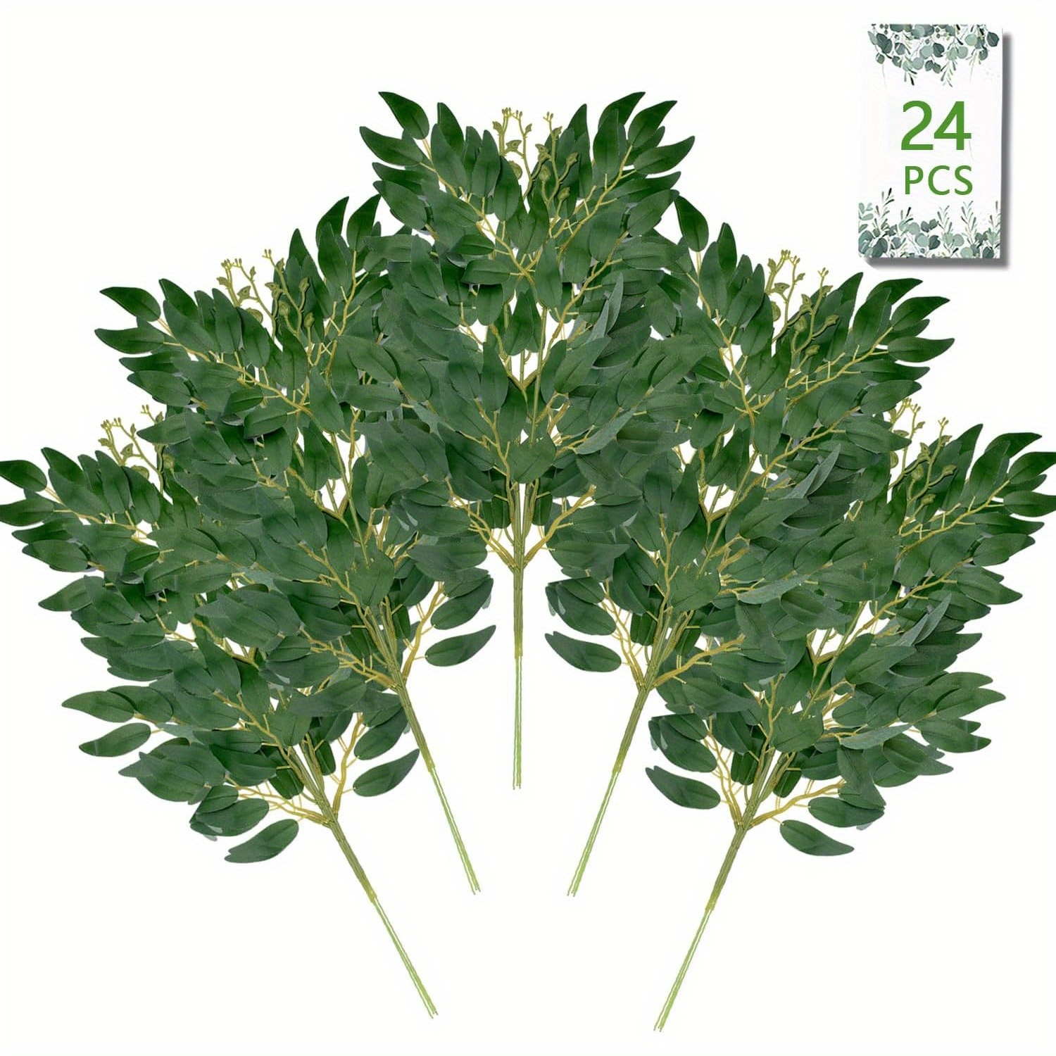 24Pcs Artificial Italian Ruscu - Ruscus Stem Faux reseña y precio