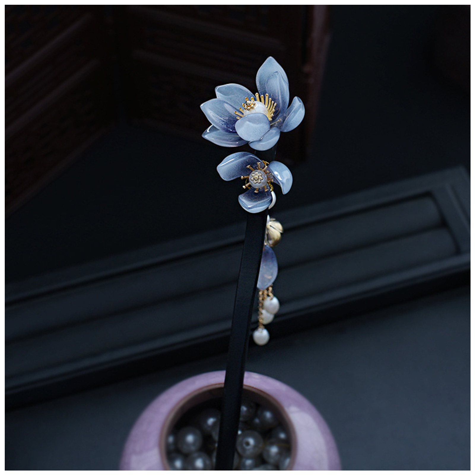 Blue Flower Hair Stick Vintage - Supply Florist reseña y precio