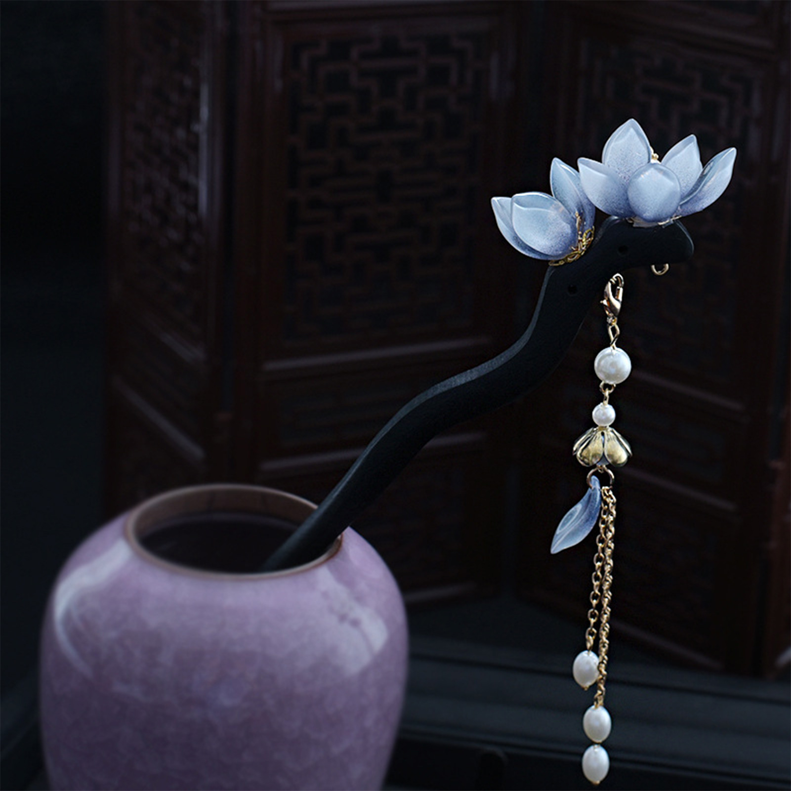Blue Flower Hair Stick Vintage - Supply Florist reseña y precio