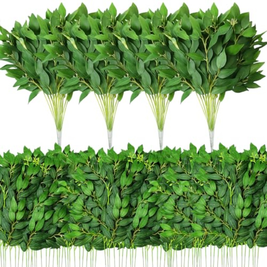 80 Pcs Italian Ruscus Greenery - Ruscus Stem Faux reseña y precio
