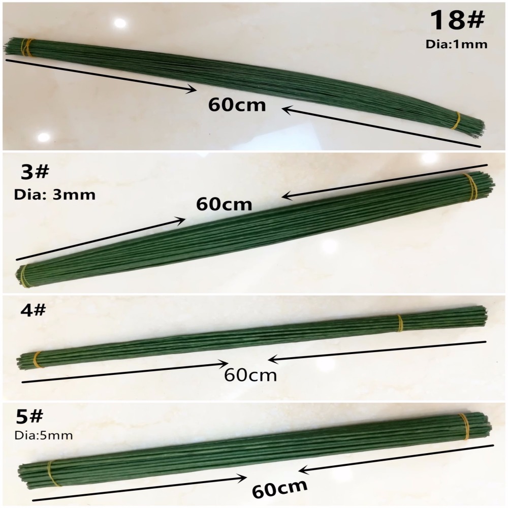 1mm 2/3/4/5mm 40/60cm Dark Gre - Wire Stem Florist reseña y precio