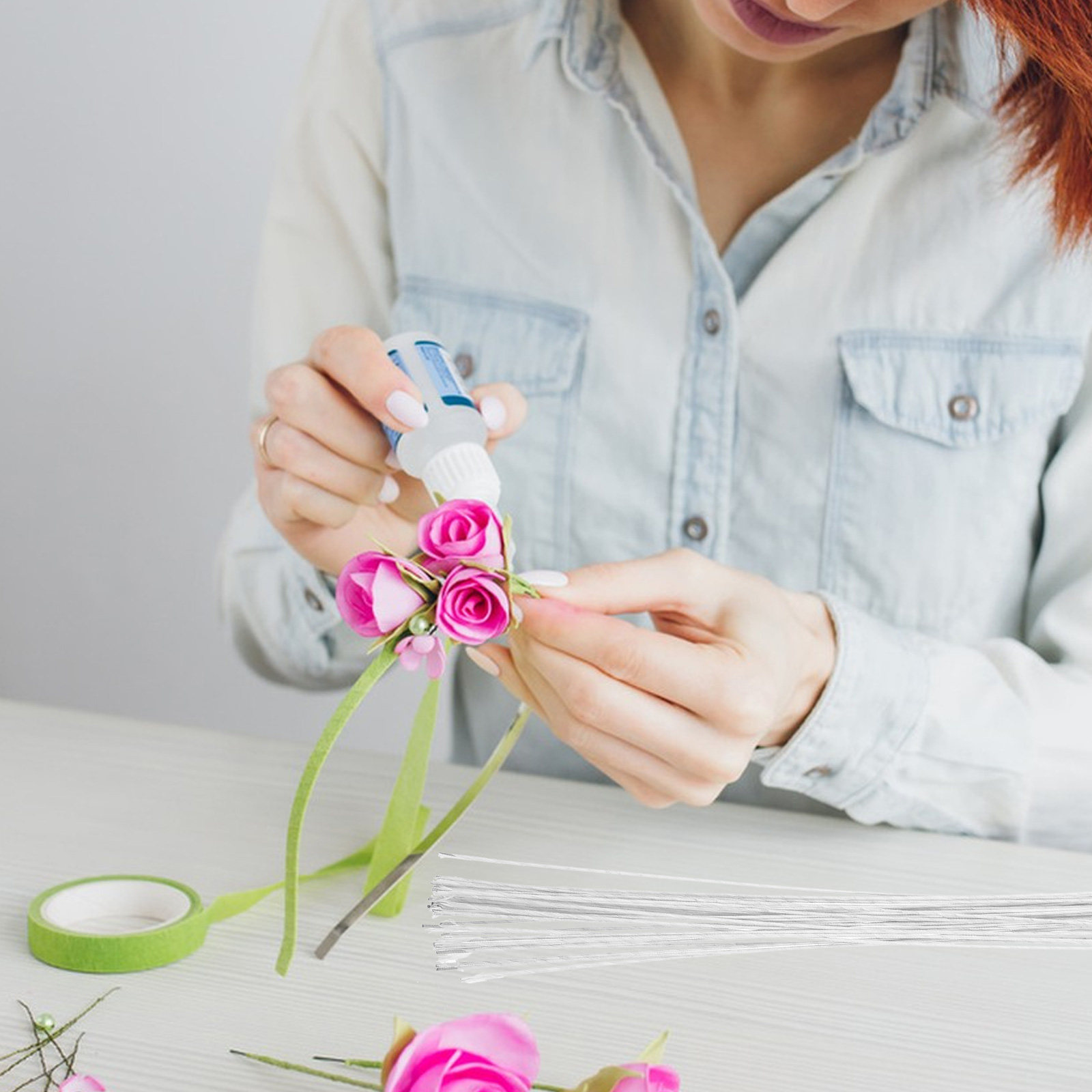40Pcs Iron Wire Floral Stems S - Wire Stem Florist reseña y precio