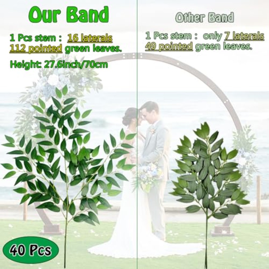 40 Artificial Italian Ruscus G - Ruscus Stem Faux reseña y precio
